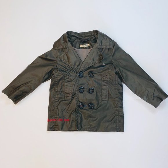 IKKS Charcoal trench with detachable Grey Cotton Hood Size 3 - Picture 4 of 10